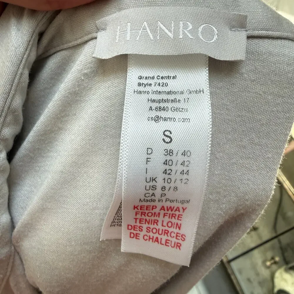 HANRO Grand Central  TENCEL and Silk Sleep Shirt Silver Small